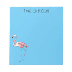 Flamingo bird cartoon illustration notepad