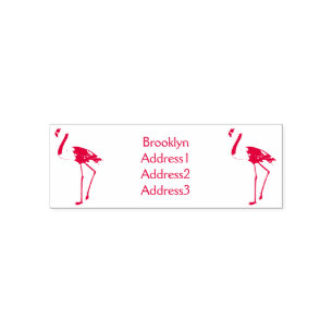 Flamingo bird cartoon illustration self-inking stamp