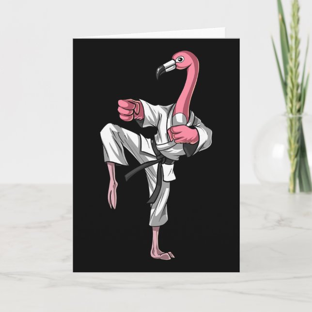 Flamingo Bird Karate Kickboxing Kung Fu Ninja Mart Card (Front)