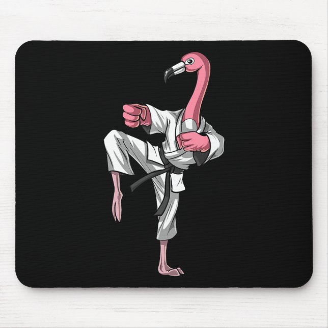 Flamingo Bird Karate Kickboxing Kung Fu Ninja Mart Mouse Mat (Front)