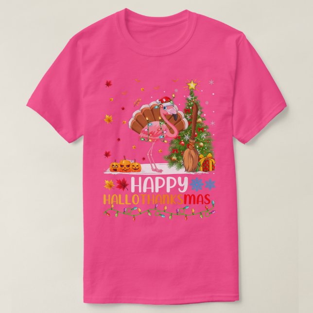 Flamingo Bird Lover Funny Happy Flamingo HelloThan T-Shirt (Design Front)