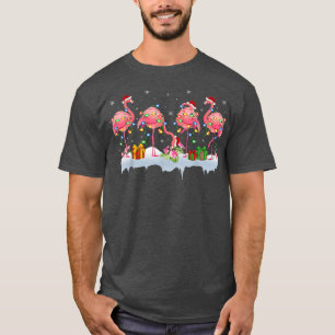 Flamingo Bird Lover Xmas Lights Pink Flamingo Chri T-Shirt
