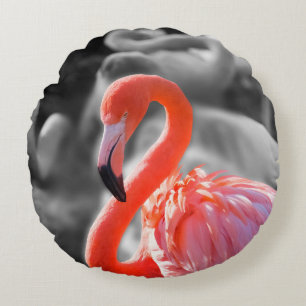 Flamingo Bird Photography Round Cushion