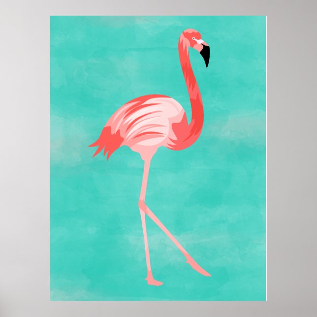 Flamingo Bird Postcard Poster (Front)