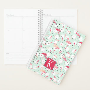 Flamingo Bird With Feathers Add Your Initial Planner
