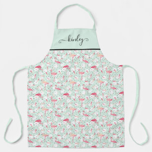 Flamingo Bird With Feathers Apron