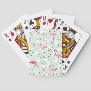 Flamingo Bird With Feathers Playing Cards