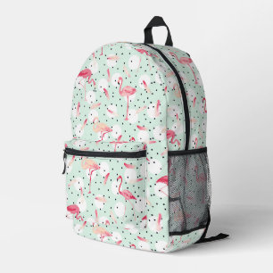 Flamingo Bird With Feathers Printed Backpack