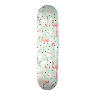 Flamingo Bird With Feathers Skateboard