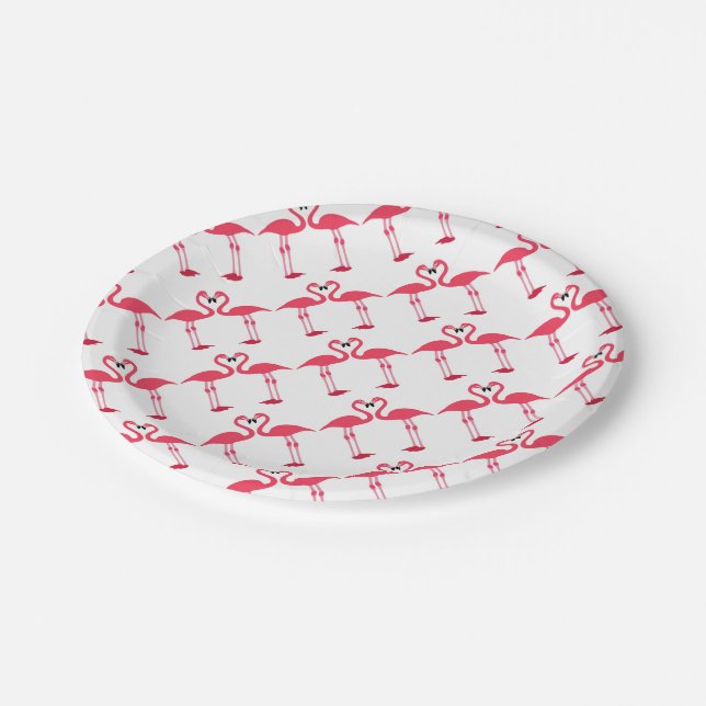 flamingo-birds-love- paper plate (Angled)