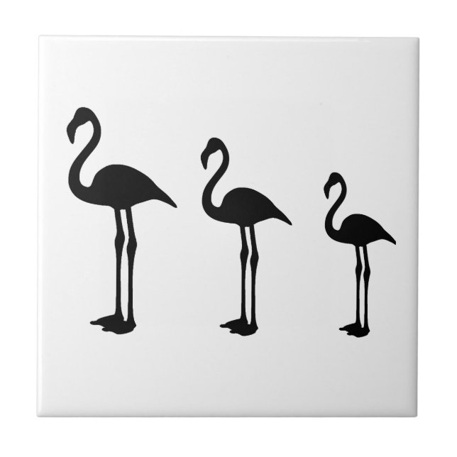 Flamingo Birds Standing Minimalistic  Tile (Front)