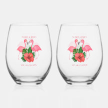 Flamingo Birds Wedding Cute Pink Personalised