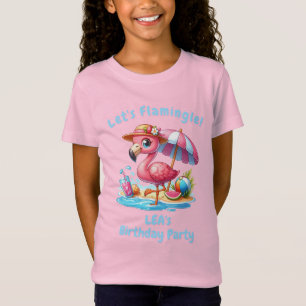 Flamingo Birthday Girl T-Shirt Let's Flamingle