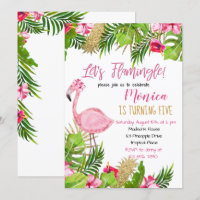 Flamingo Birthday Invitation