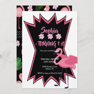 Flamingo birthday invitation