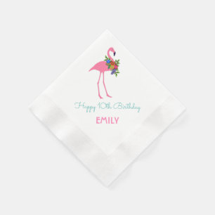 Flamingo Birthday Party at Christmas Napkin