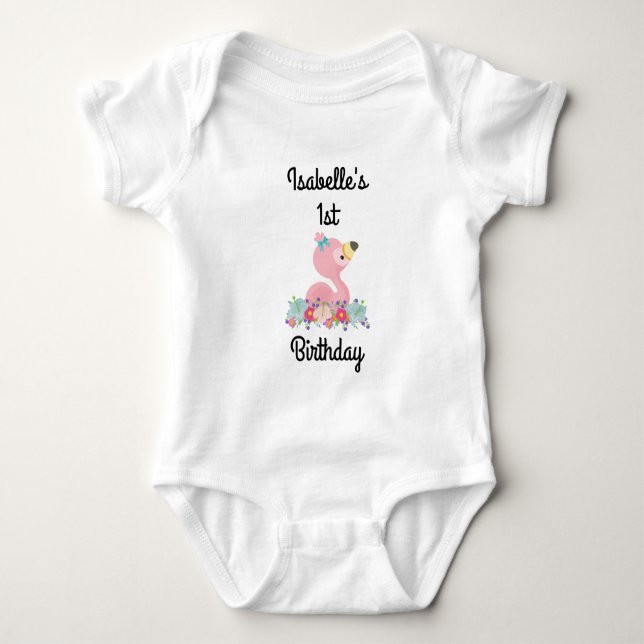 Flamingo Birthday Party Bodysuit (Front)