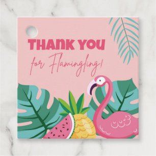 Flamingo Birthday Party - Favour Tag Square