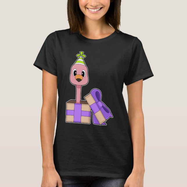 Flamingo Birthday Party hat T-Shirt (Front)
