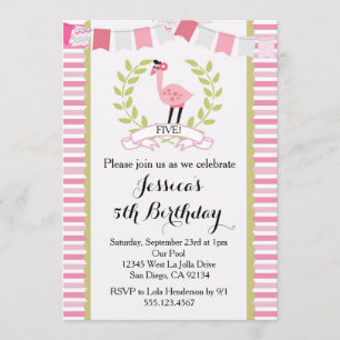Flamingo Birthday Party Invitation