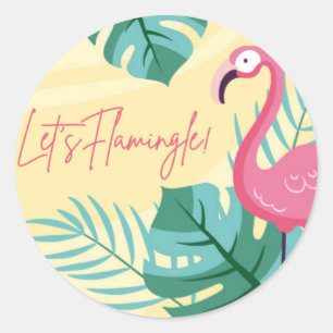 Flamingo Birthday Party - Let's Flamingle Sticker