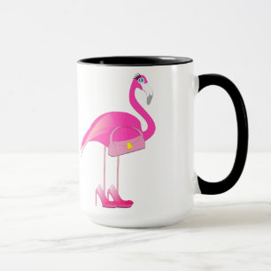 Flamingo Black 15 oz Ringer Mug