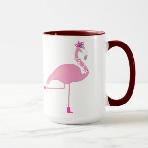 Flamingo Black 15 oz Ringer Mug