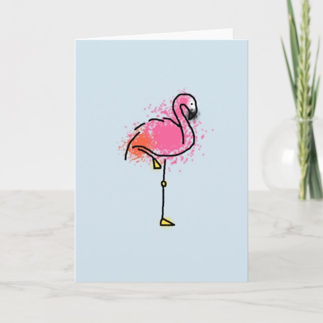 Flamingo blank greeting card (Front)