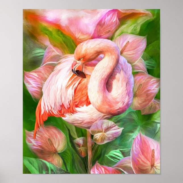 Flamingo-Blooming In Paradise Art Poster/Print Poster (Front)