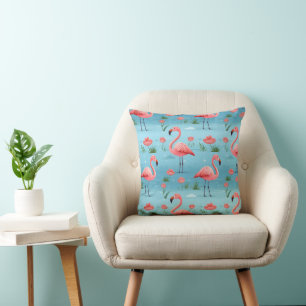 Flamingo Blue Water Pattern Cushion