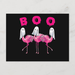 Flamingo   Boo Flamingo Halloween Flamingo Ghost Holiday Postcard