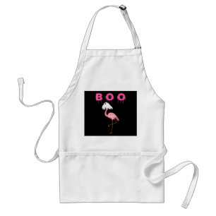 Flamingo Boo Ghost - Flamingo Halloween Standard Apron