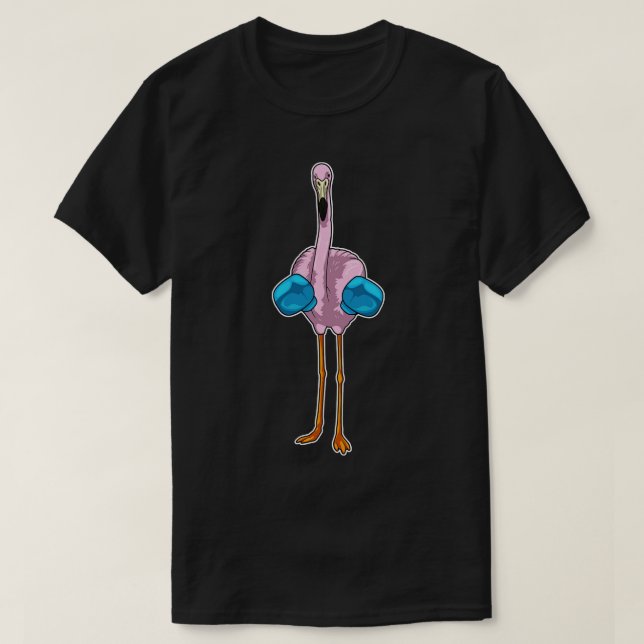 Flamingo Boxer Boxing gloves T-Shirt (Design Front)