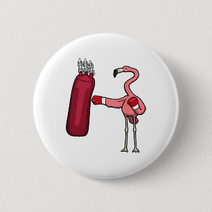 Flamingo Boxing Self Defence Hob  6 Cm Round Badge