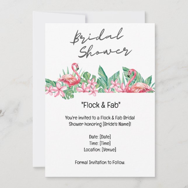 Flamingo Bridal Shower  Invitation (Front)