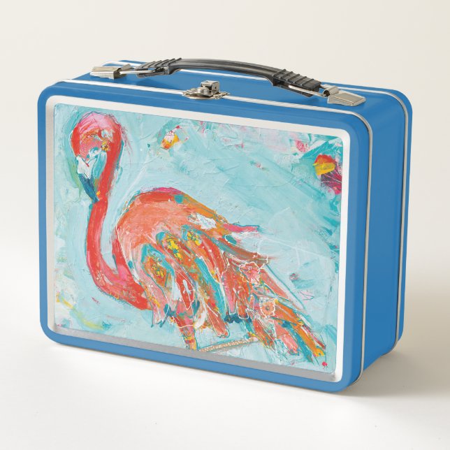 Flamingo Bright Metal Lunch Box (Front)
