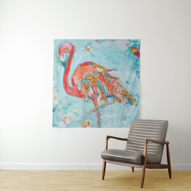 Flamingo Bright Tapestry (In Situ (Horizontal))