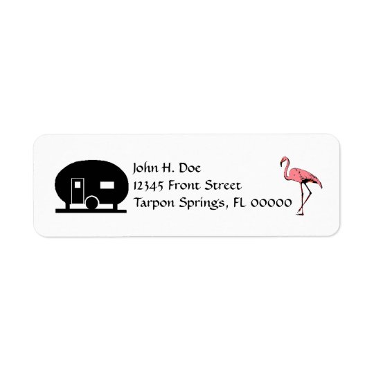 Flamingo Canned Ham travel Trailer Address Labels