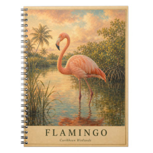 Flamingo Caribbean Wetlands VINTAGE Notebook