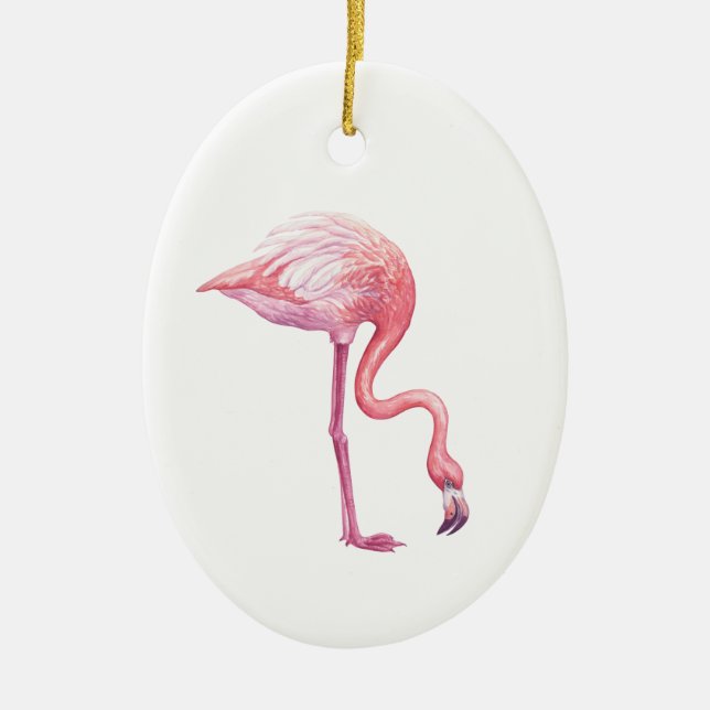Flamingo Ceramic Tree Decoration (Front)