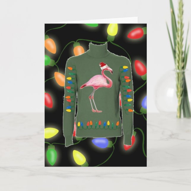 Flamingo Christmas Card (Front)
