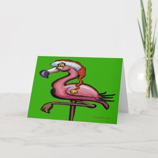 Flamingo Christmas Card (Front)