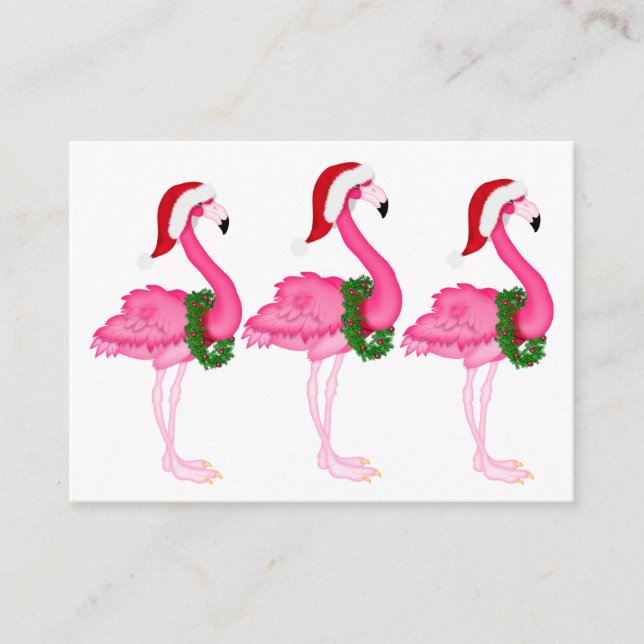 Flamingo Christmas Enclosure Card / Tag (Front)