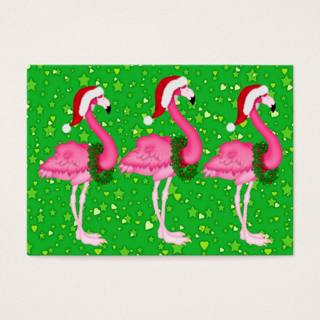 Flamingo Christmas Enclosure Card / Tag (Front)