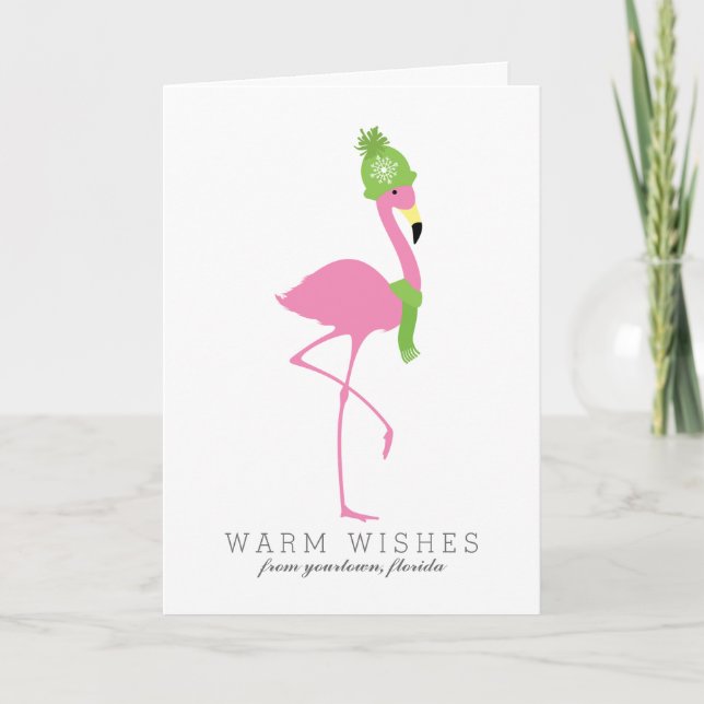 Flamingo Christmas Holiday Card (Front)