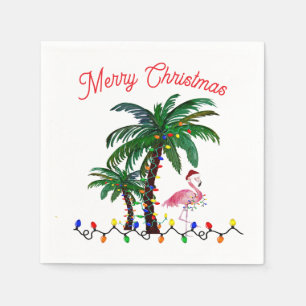 Flamingo Christmas Holiday party Napkin