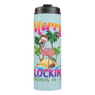 Flamingo Christmas In July Tropical Flamingo Thermal Tumbler