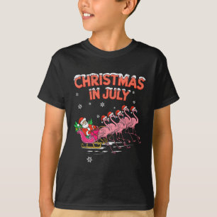 Flamingo Christmas In July Xmas Summer Christmas W T-Shirt