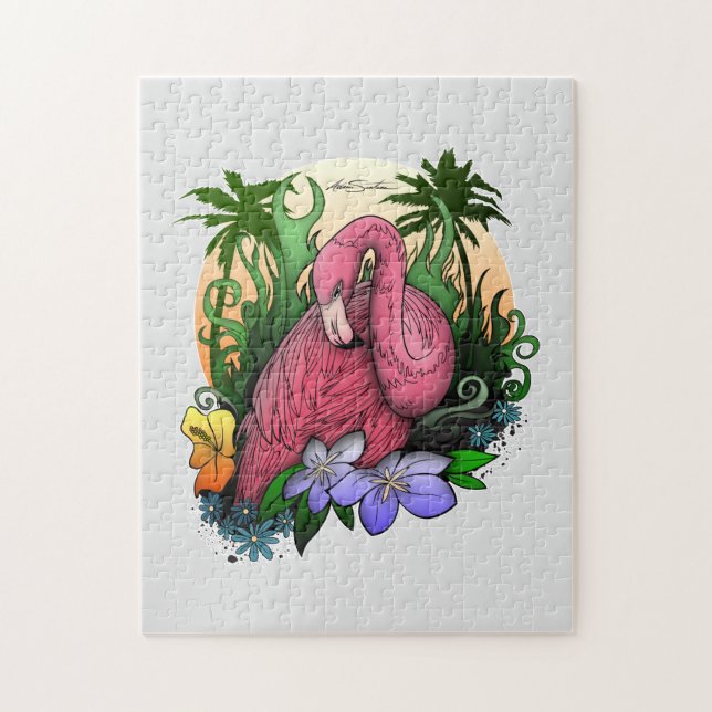 Flamingo Christmas Jigsaw Puzzle (Vertical)