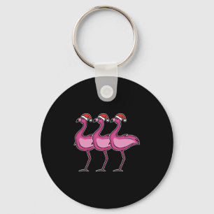 Flamingo Christmas Key Ring